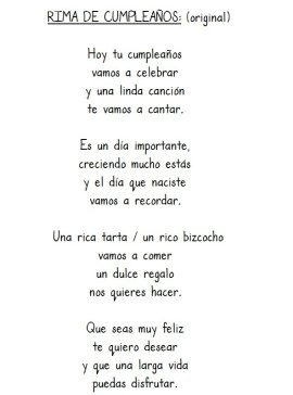 rima de cumpleaños