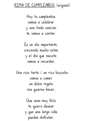rima de cumpleaños